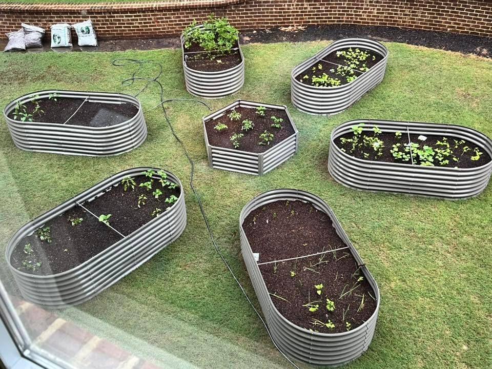 Alt View 3. A Anleolife - 3-Pack Gray Metal Hexagon Raised Garden Bed Planter Box for Planting Vegetables Flowers (70 in. L x 60 in. W x 18 in. H) - Gray.