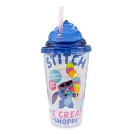 Disney - Lilo & Stitch Ice Cream Shoppe Acrylic Carnival Cup with Lid and Straw - Blue