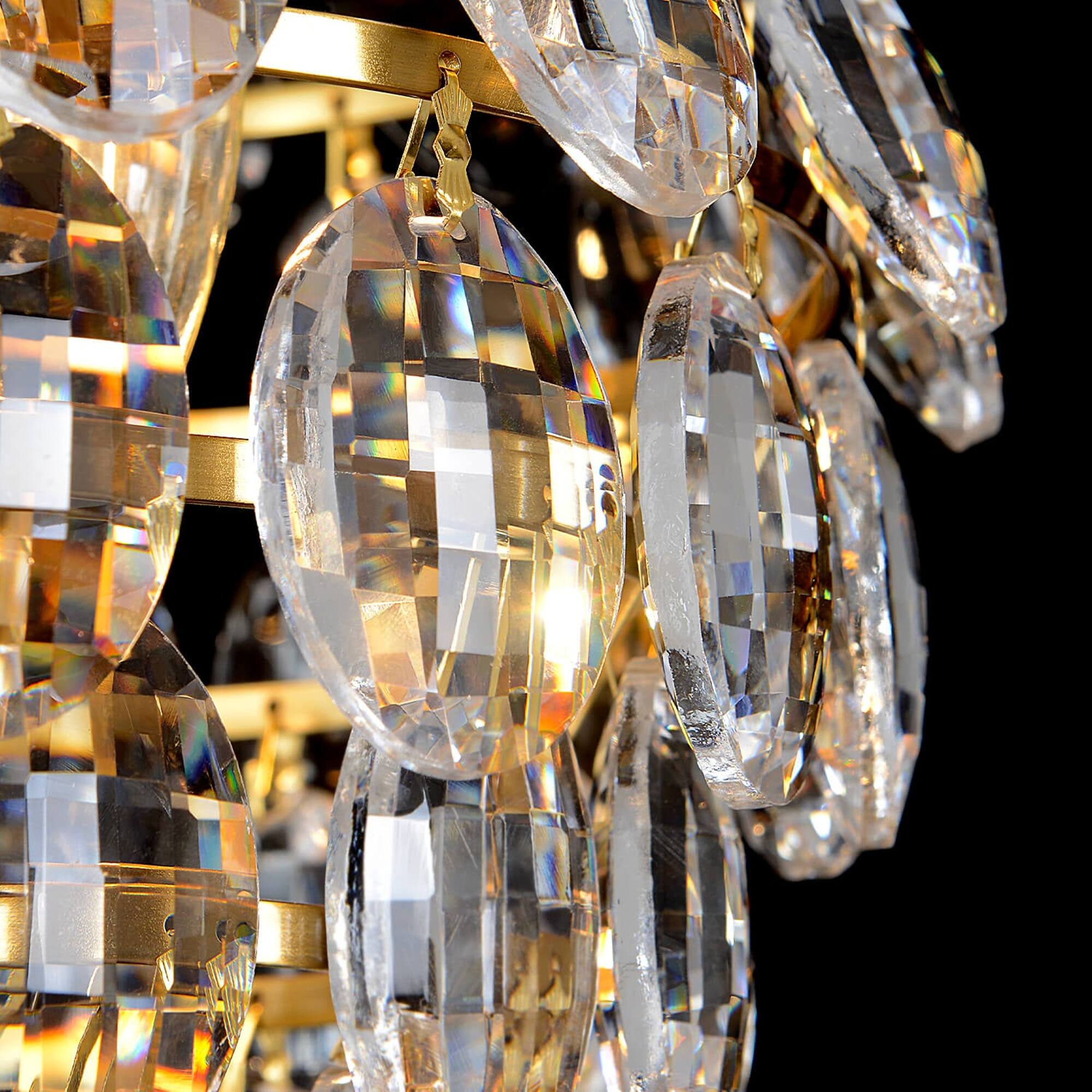 Alt View 6. Siljoy - Pine Cone Shape Crystal Chandelier - Gold.