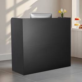 VEVOR - Reception Desk, 47 Inch Rectangular Front Counter Table, Office Reception Counter - Black
