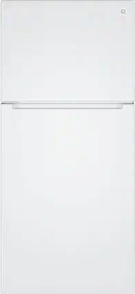Front. GE - 30 in. Wide 19 Cu. Ft. Garage Ready Freestanding Top Freezer Refrigerator with Bright LED Lighting - White.