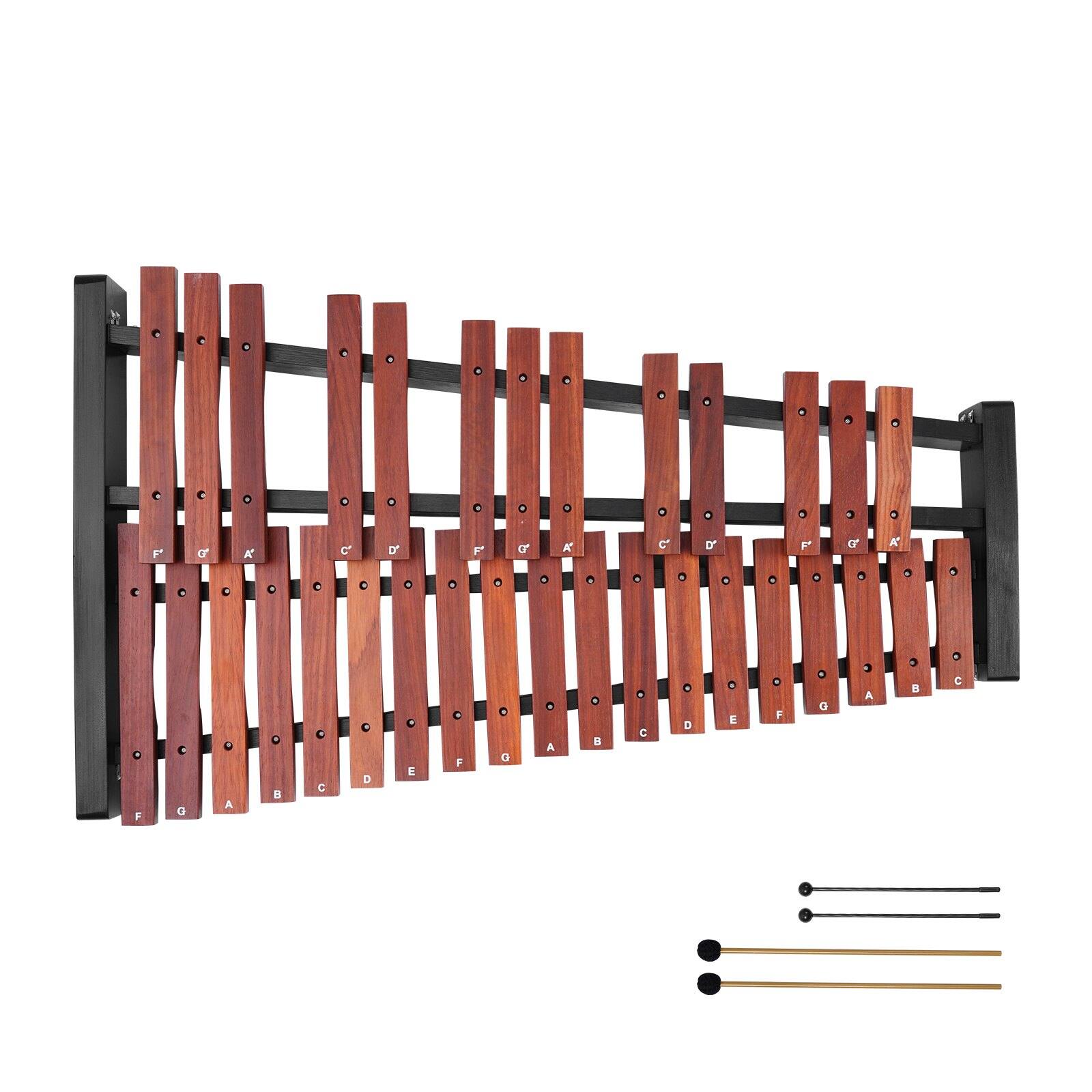 Alt View 8. Glintex - Glockenspiel Xylophone 32 Notes with Adjustable Stand 4 Mallets Bag Professional Percussion Instrument for Beginners.