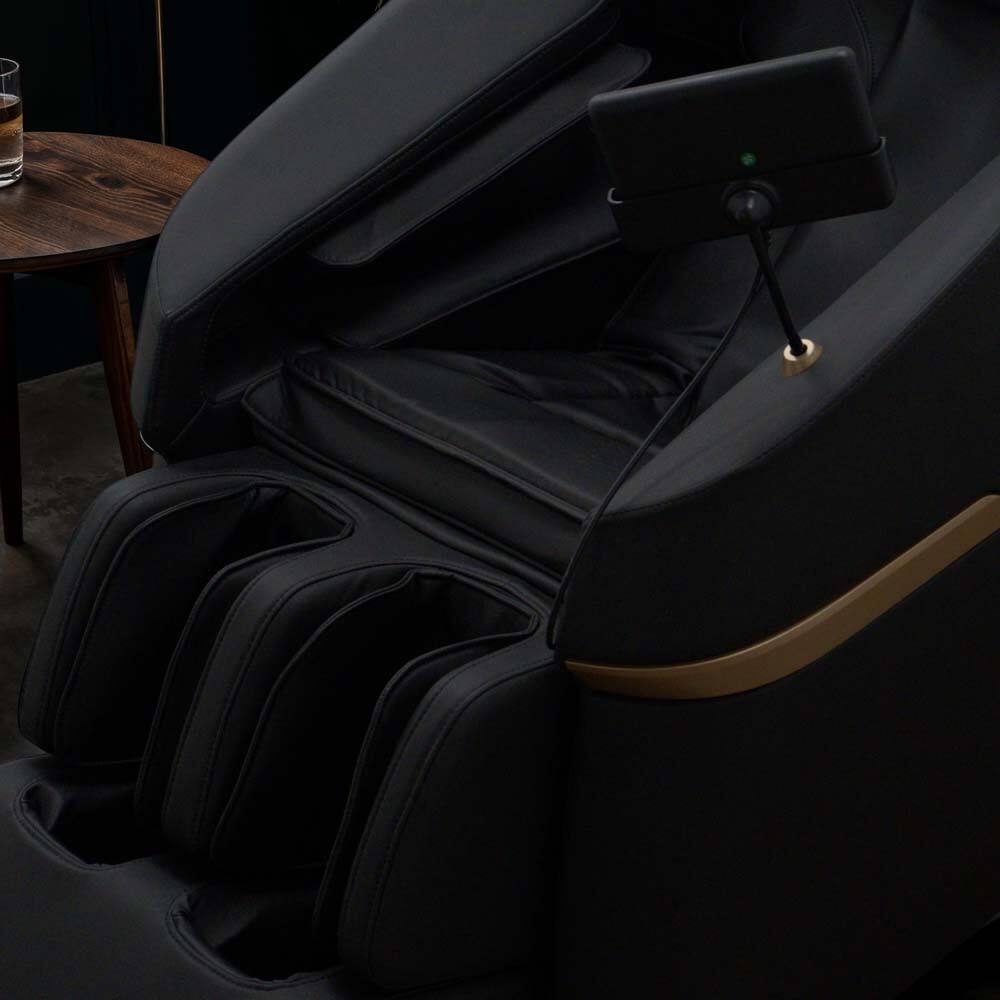 Angle. Chery Life - Black Massage Chair with a Tablet Controller - Black.