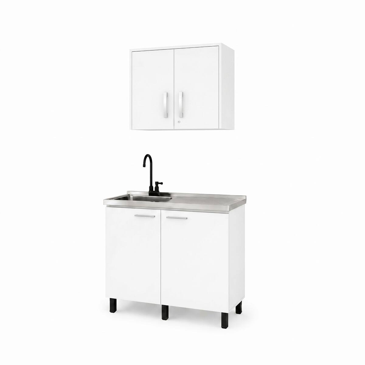 Ropilly Modern Kitchen Cabinet Set with Sink Base, Matching Wall ...