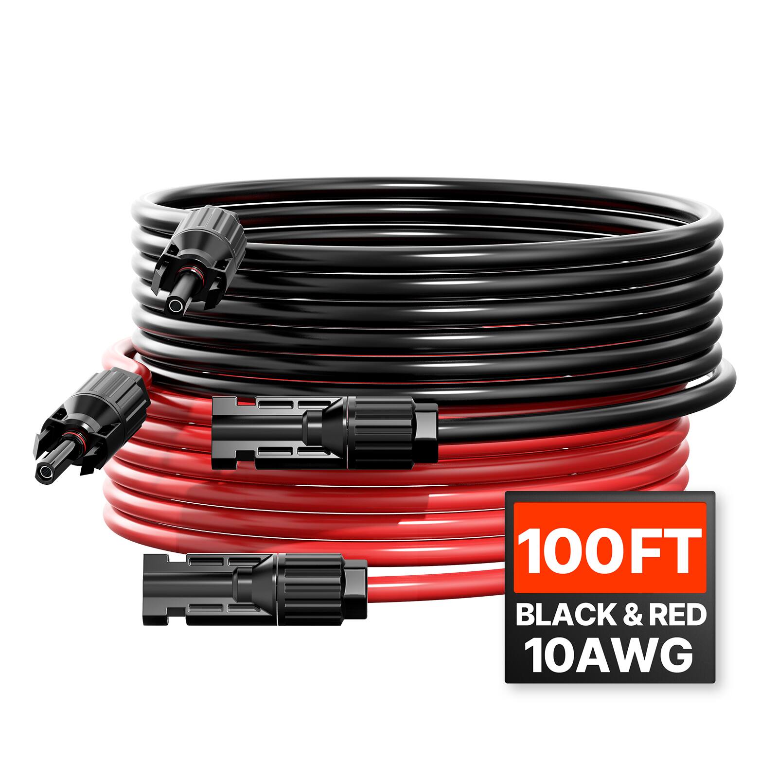 100FT BLACK & RED 10AWG