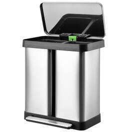 Acekool - Trash Can, 2 x 8 Gal Dual Garbage Can & Recycle Bin, 2 Compartments