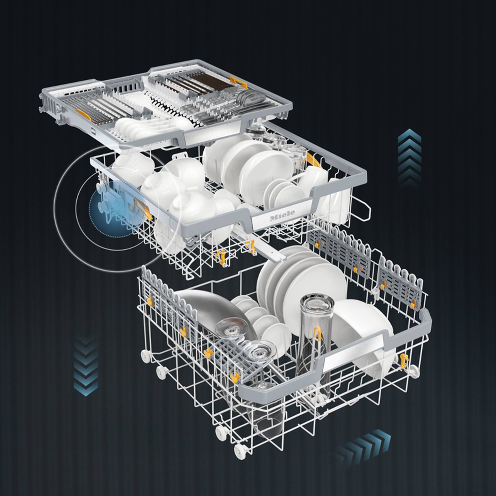 Alt View 6. Miele - PFD 104 SCVi 24'  Built Under Professional Dishwasher (120V/208-240V) - Panel Ready.