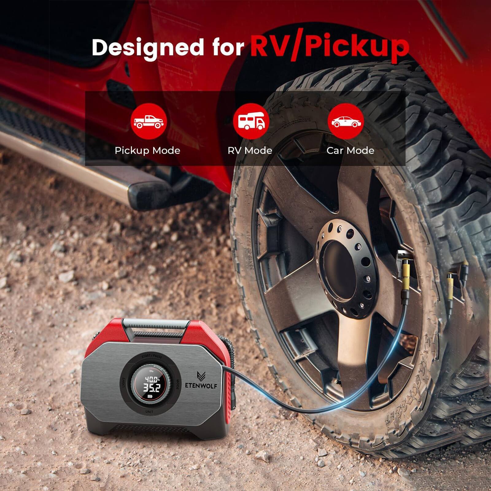 Designed for RV/Pickup

- Pickup Mode
- RV Mode
- Car Mode

CATIPNENE 400-352 ETENWOLF