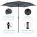 - **UV PROTECTION**
Fabric shade is UPF50 certified to diffuse sunlight
- **DURABLE**
Powder-coated steel withstands wear over time
- **BUILT-IN CRANK**
Pulley-assisted crank opens and closes the umbrella
- **PUSH-BUTTON TILT**
Freely adjust the angle with a locking tilt joint