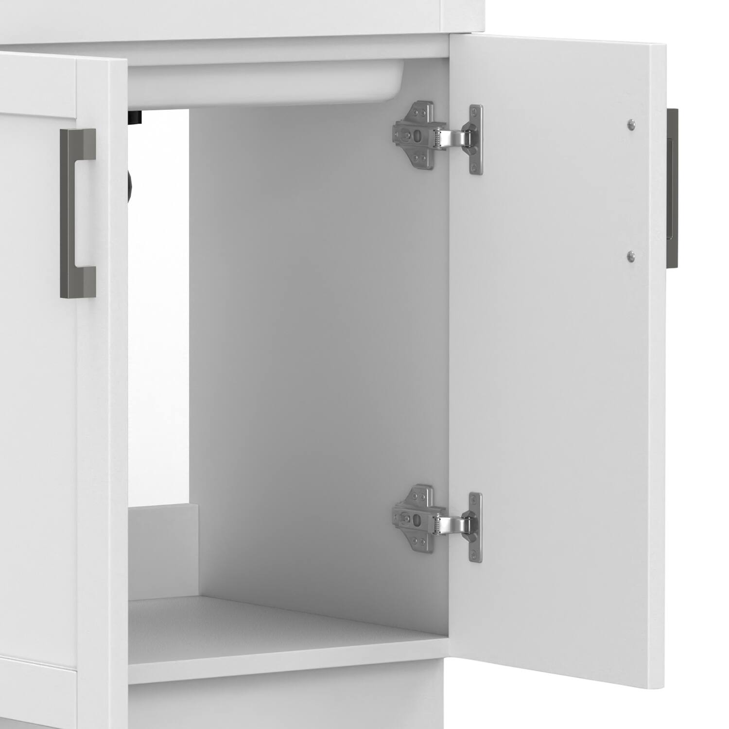 Alt View 8. Simpli Home - Hennessy Deluxe All-In-One 24-inch Laundry Cabinet with Faucet and ABS Sink - Pure White.