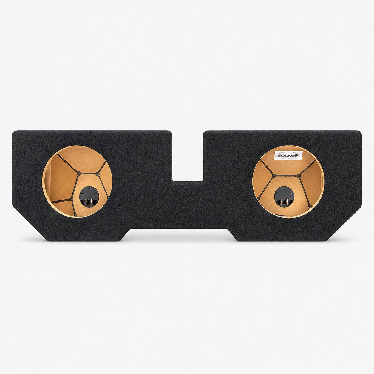 Front. SoundBox - SoundBox LCE-D003/10U, Ram Quad / Crew Cab Dual 10 Subwoofer Enclosure, 2002-2018.