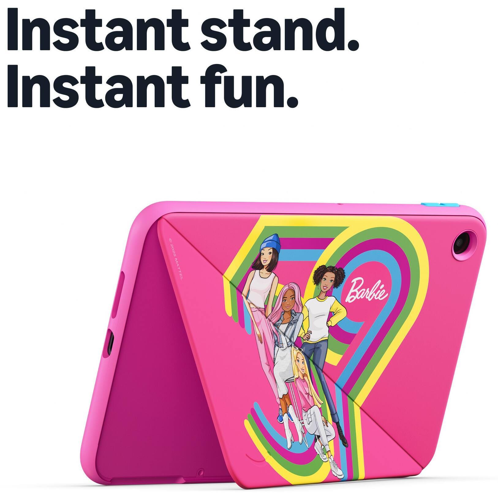 Instant stand.  
Instant fun.  
5959 MATTEL  
Barbie