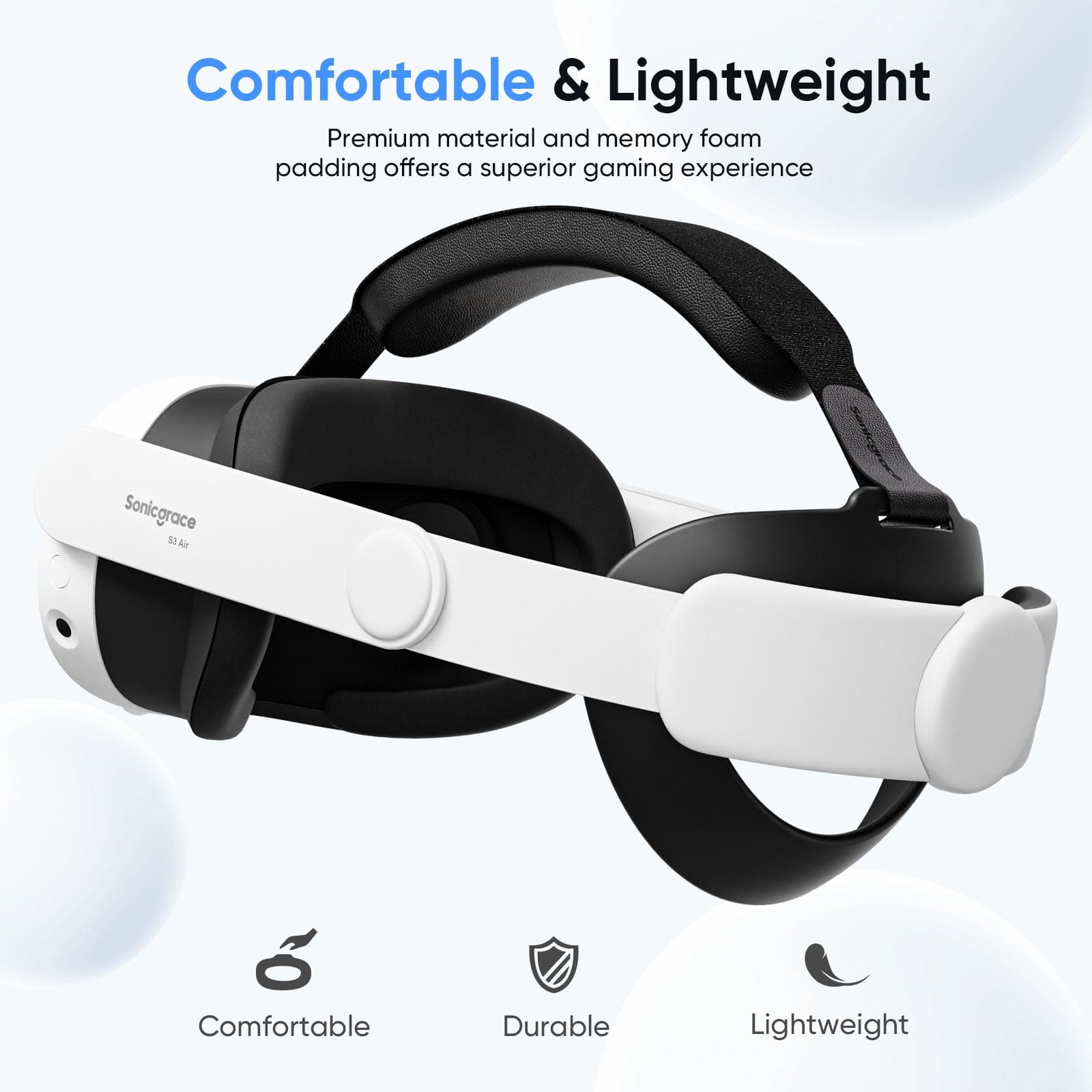 Sonicgrace S3 Air Head Strap for Meta Quest 3/3s with Comfort
