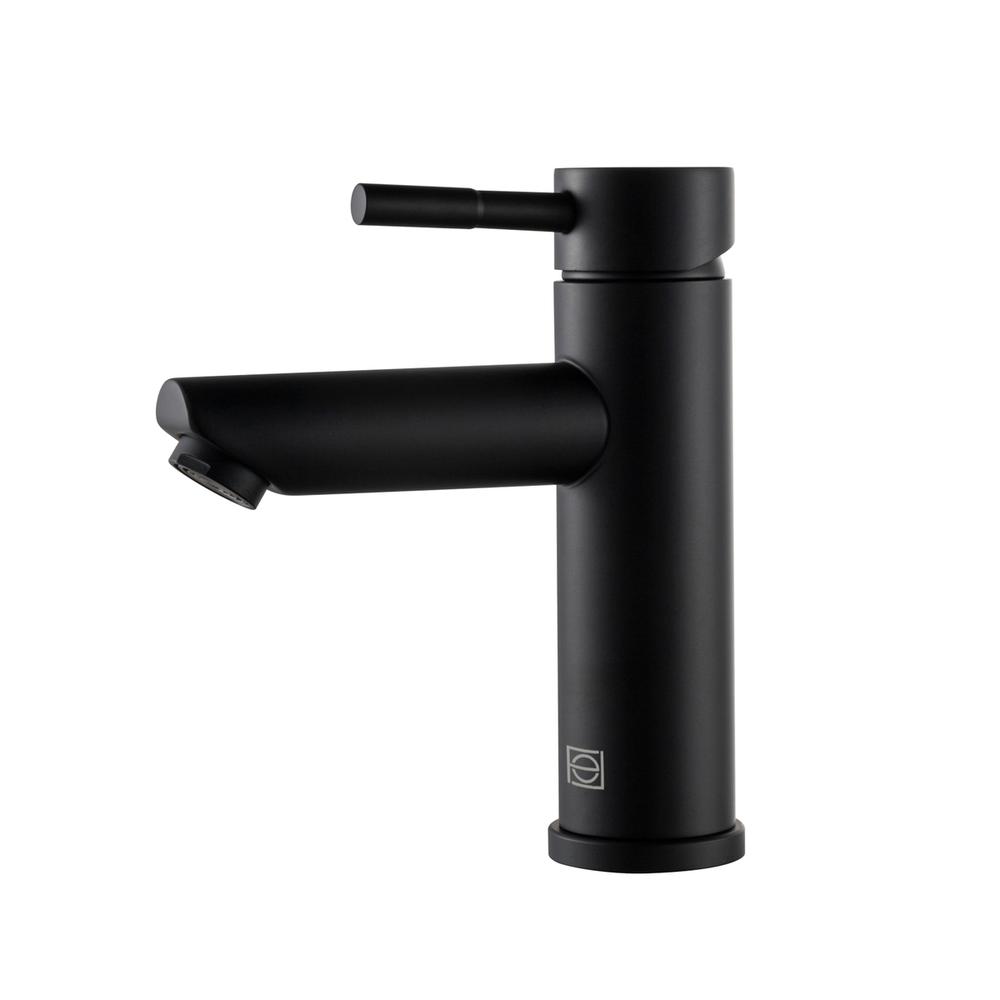Alt View 3. Elegant Kitchen and Bath - Mia Single Hole Single Handle Bathroom Faucet in Matte Black - Matte Black.