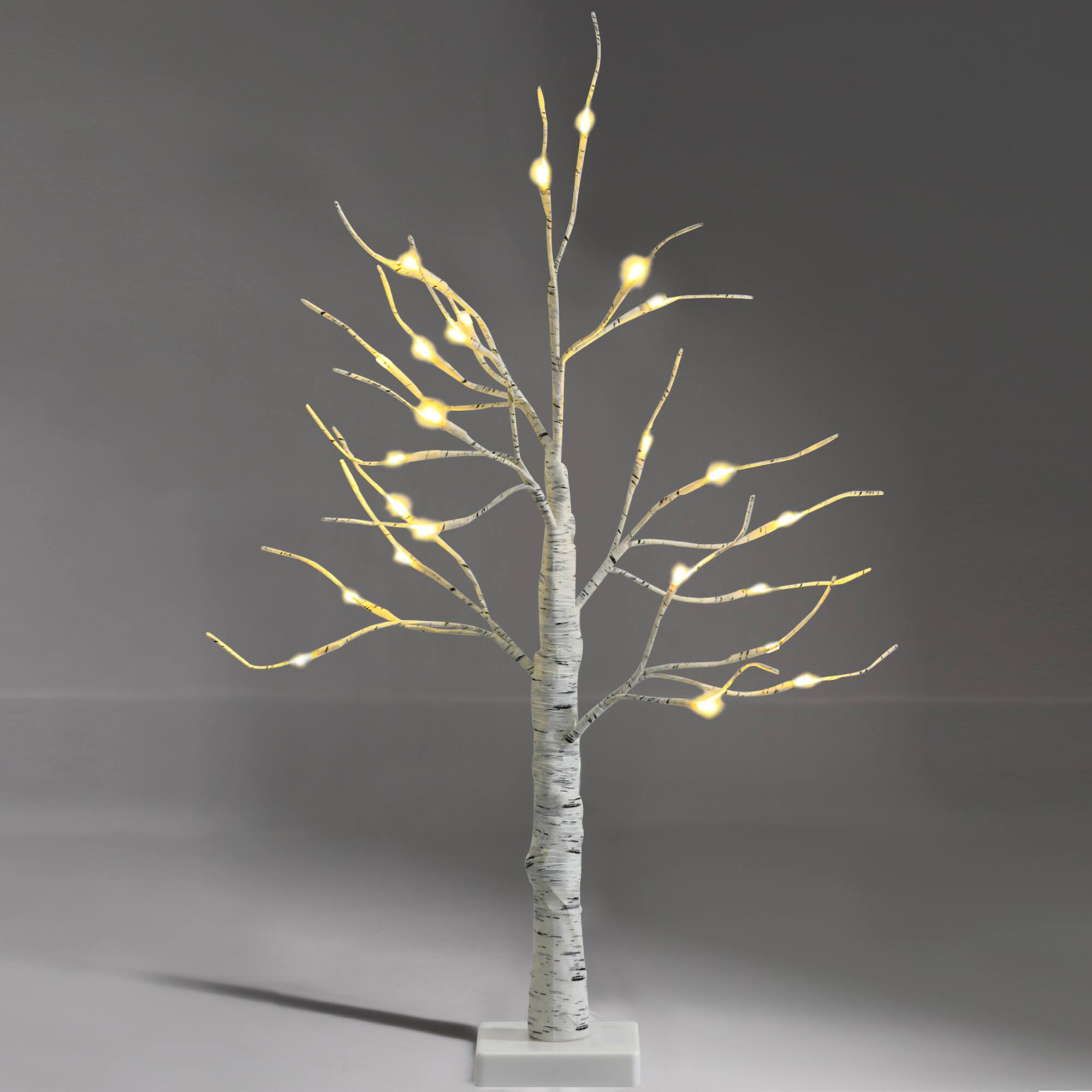 Alt View 9. Gymax - Gymax 2 FT Pre-lit White Birch Tree Artificial Twig Birch Tree Christmas Decoration - White.