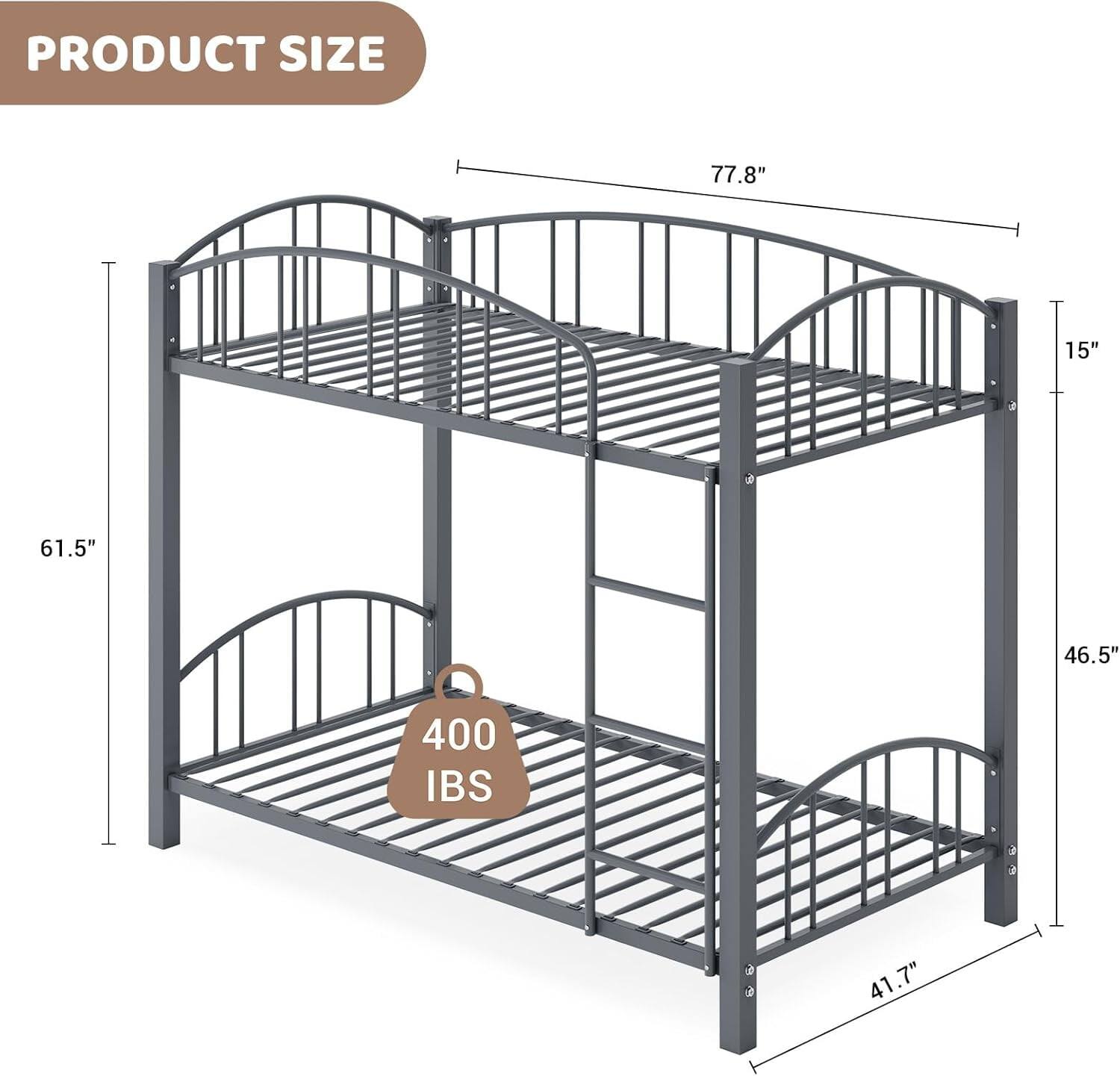 PRODUCT SIZE

- 77.8"
- 61.5"
- 46.5"
- 41.7"
- 15"
- 400 IBS