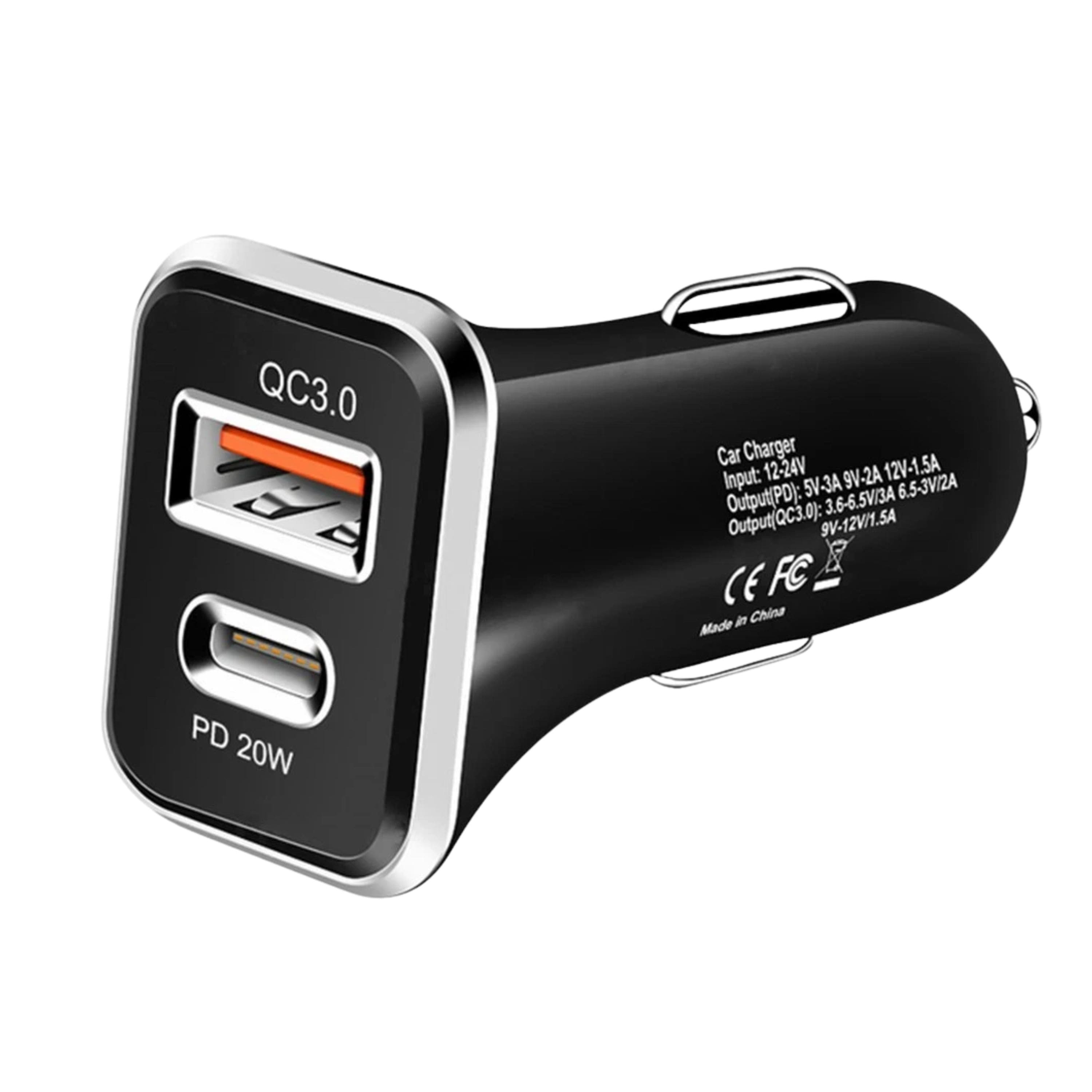 Kitcheniva - 2 Port USB Fast Car Charger Adapter For iPhone Samsung Android Cell Phone Black