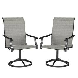 Outsunny - Swivel Chairs Set of 2, High Back Patio Dining Chairs with All-Weather Mesh for Backyard, Lawn - Gray