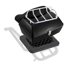 Front. VEVOR - Motorcycle Top Case, Universal Durable PP Material Motorbike Tail Box with Reflective Panel, 48L Waterproof Detachable - Black.