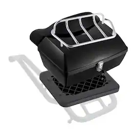 VEVOR - Motorcycle Top Case, Universal Durable PP Material Motorbike Tail Box with Reflective Panel, 48L Waterproof Detachable - Black