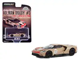 Greenlight - 2022 Ford GT Heritage Edition #5 Holman-Moody "1966 Le Mans 1-2-3 Sweep Tribute" Gold/Red "Hobby Exclusive" 1/64 - Gold Metallic And Red