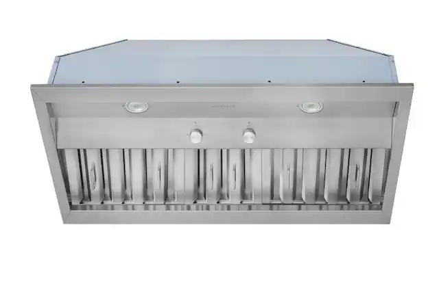 Front. Hauslane - Hauslane Pro-Style 36" IN-R200 Built-In Convertible Range Hood, 18.5” Deep (OFFICIAL) - Silver.