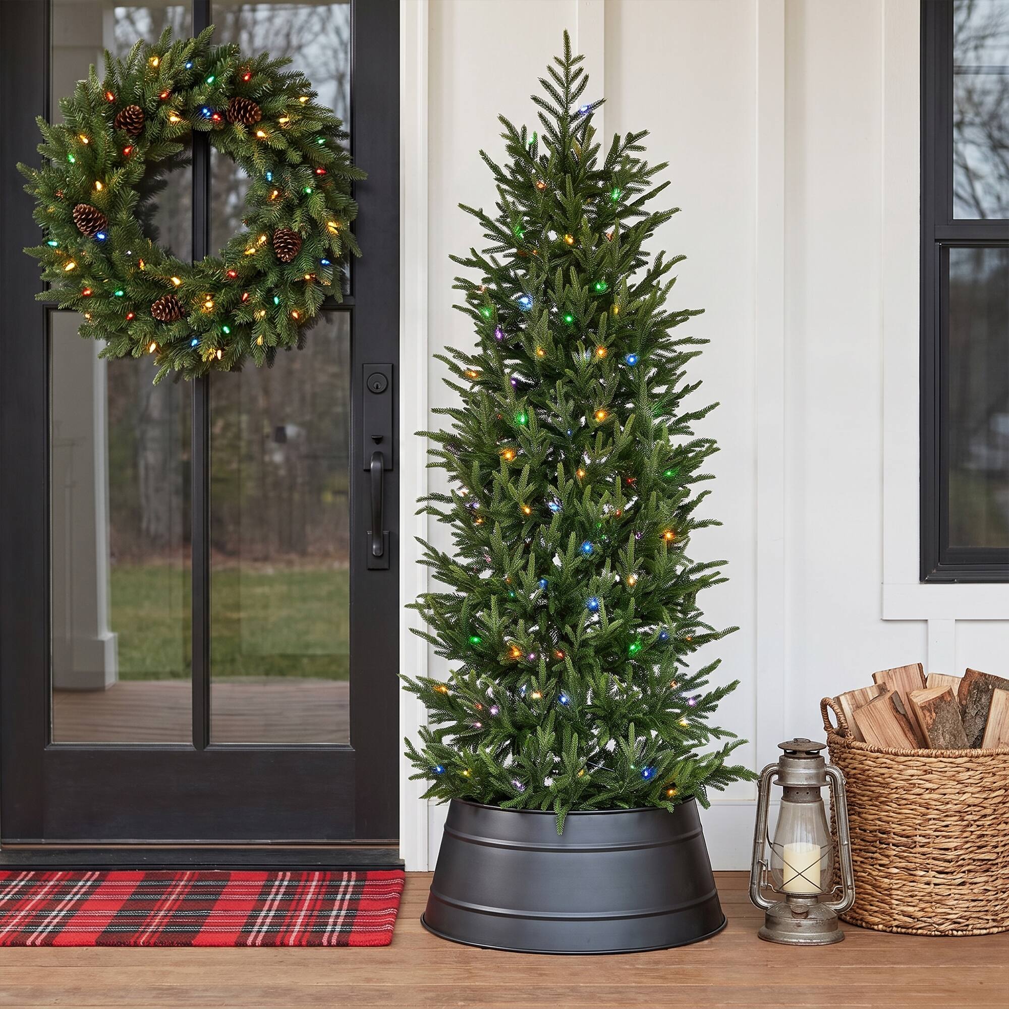 Alt View 9. Glitzhome - 5ft Pre-lit Christmas Artificial Norfolk Pine Tree with 150 Twinkling Lights - Green.