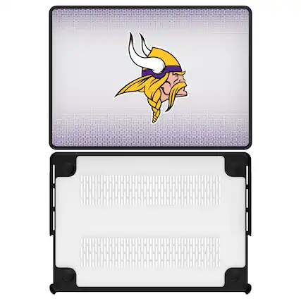 Front. Keyscaper - Minnesota Vikings Linen MacBook Case - Pro 16 in - Multicolor.