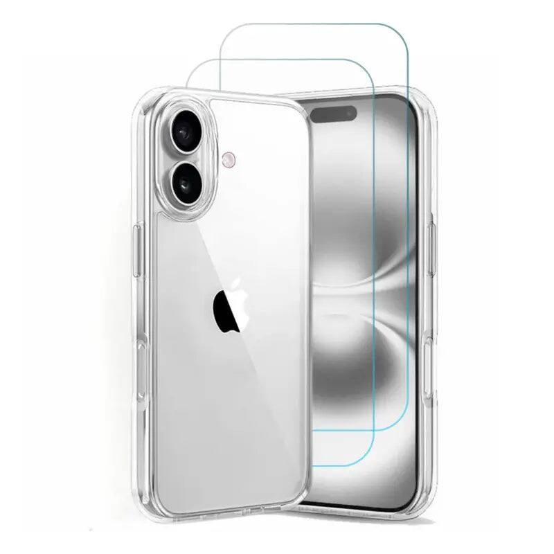 Bundle - Entronix - for iPhone 17 - [Hard Back] Case & 2 Screen Protectors - Clear