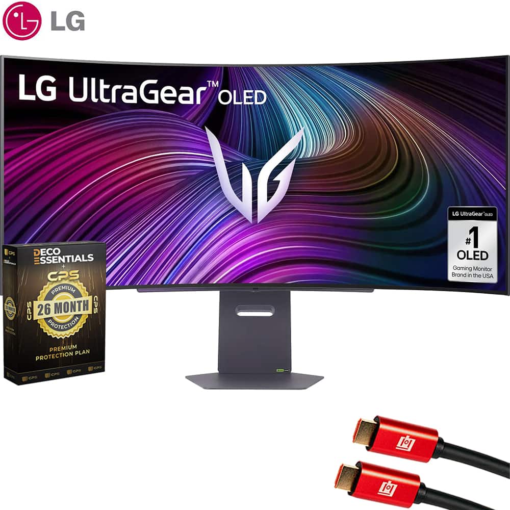 Bundle - LG - UltraGear 45" OLED QHD 240Hz 0.03ms G-Sync/FreeSync Premium Pro Smart Gaming Monitor + 26-Month Extended Warranty - Black