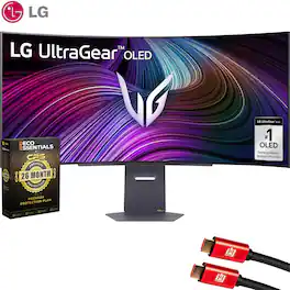 Bundle - LG - UltraGear 45" OLED QHD 240Hz 0.03ms G-Sync/FreeSync Premium Pro Smart Gaming Monitor + 26-Month Extended Warranty - Black