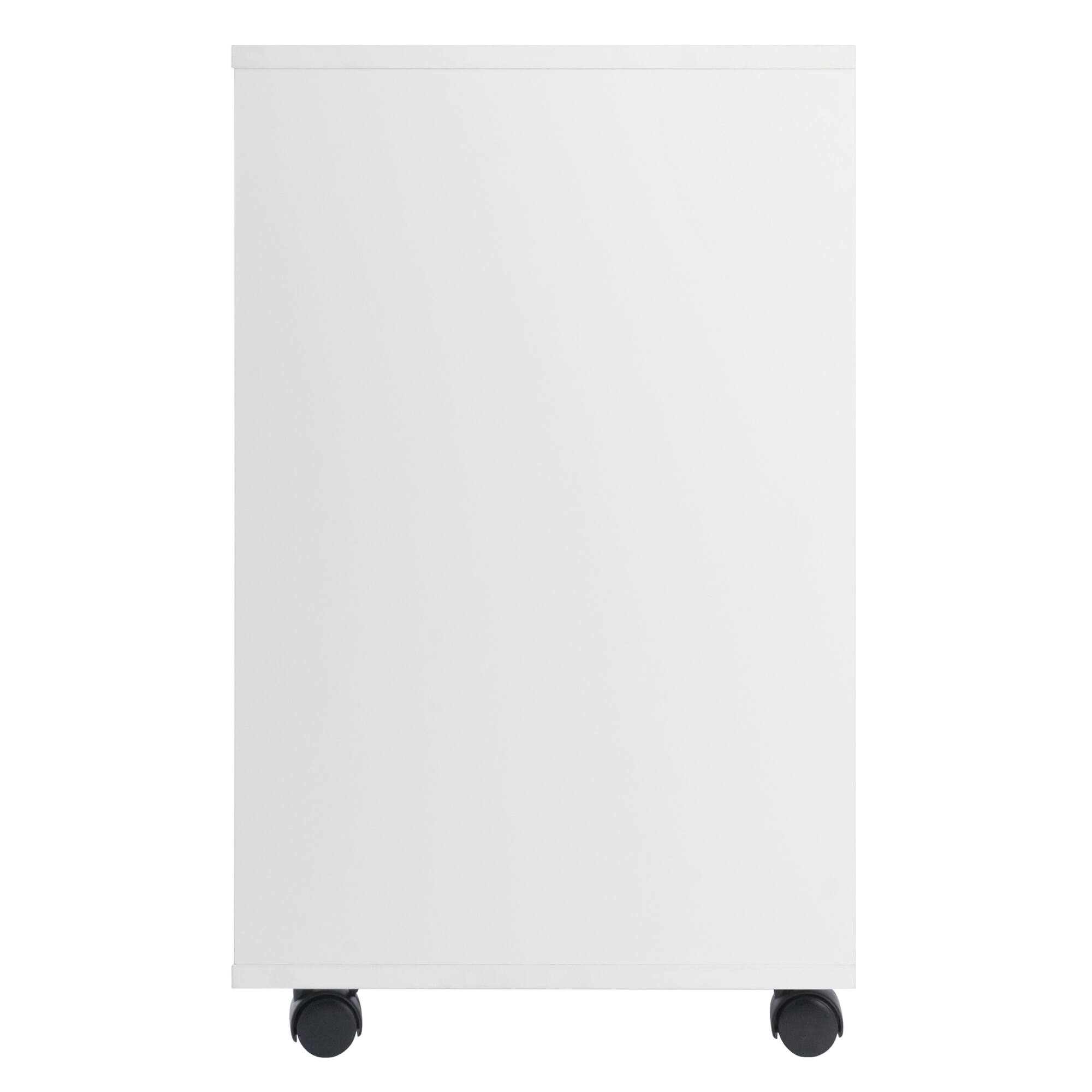 Alt View 4. Winsome Wood - Norfolk 6 Bins, 2 Drawer Mobile Cabinet - White.