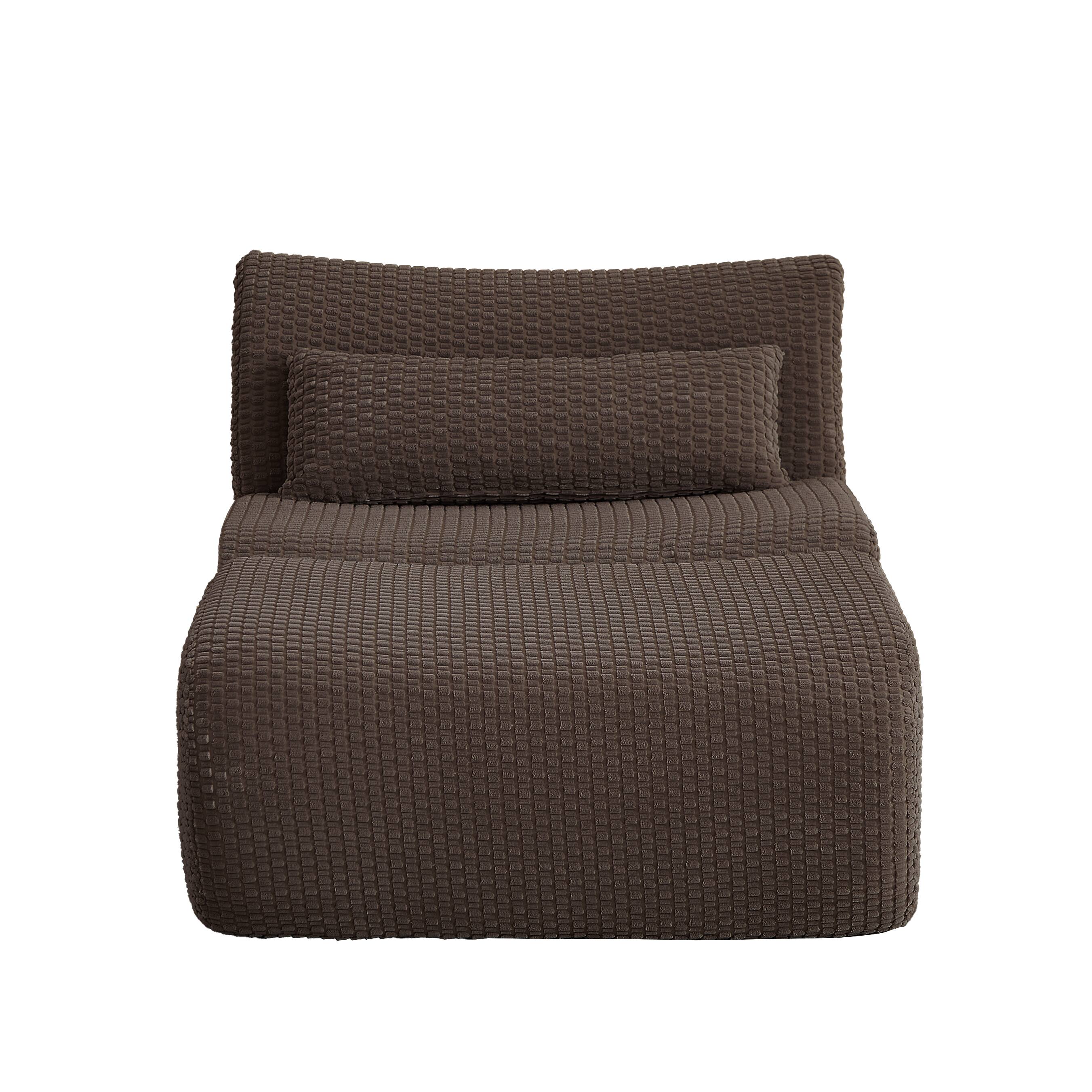 Left. Anysun - Single Modular Sofa with Cloud Comfort, Corduroy Fabric & No Assembly for Living Room - Brown.