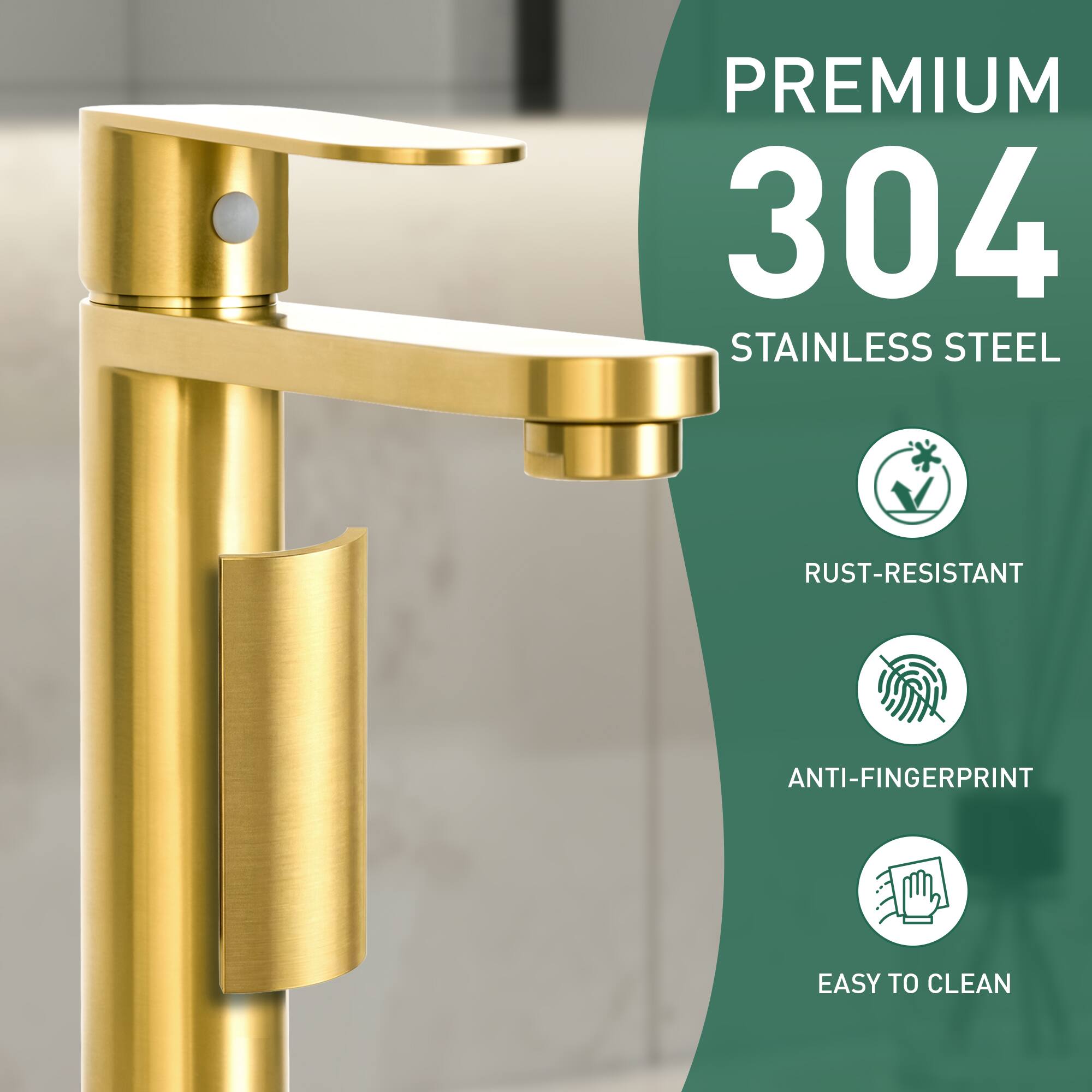 PREMIUM 304 STAINLESS STEEL  
RUST-RESISTANT  
ANTI-FINGERPRINT  
EASY TO CLEAN