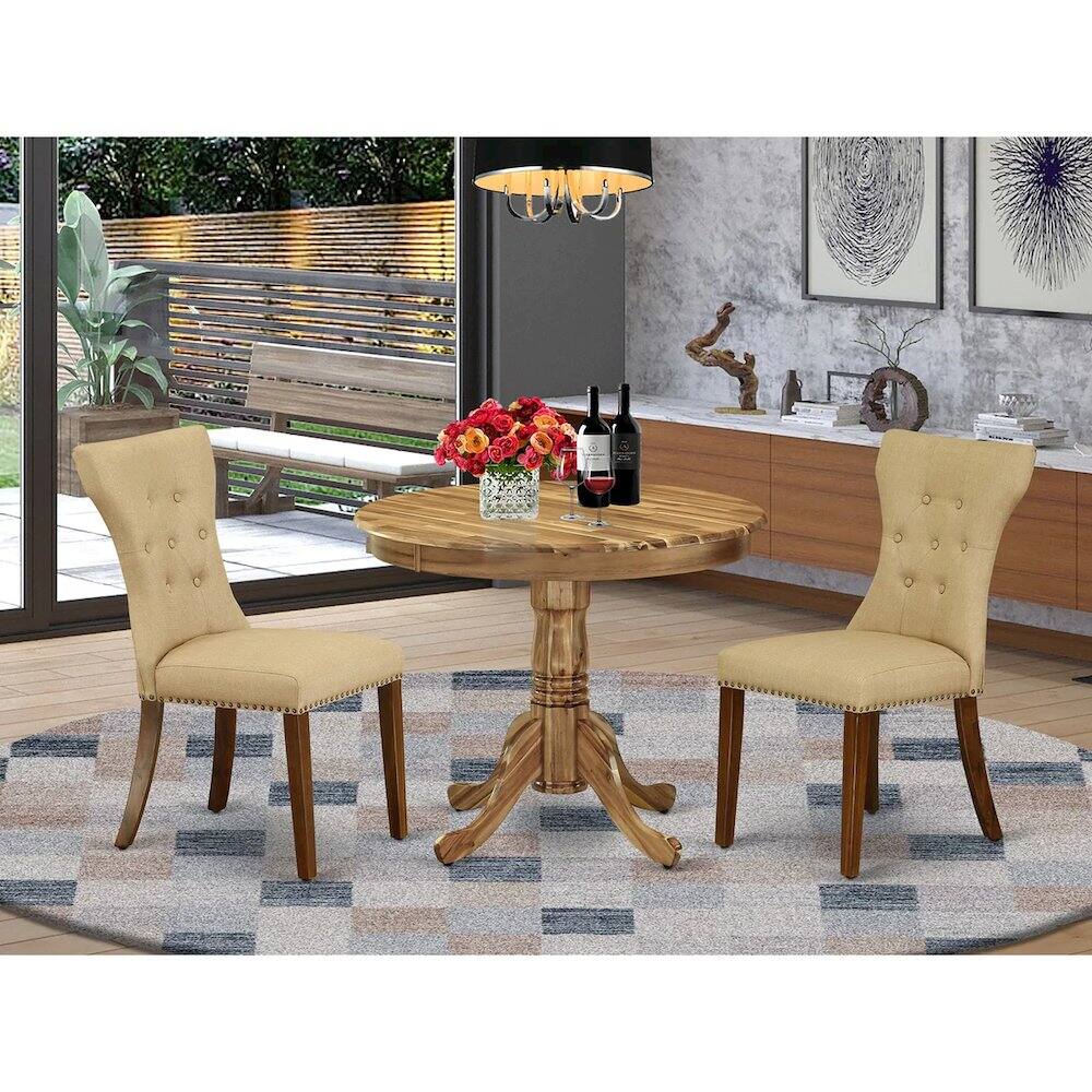 Alt View 4. East West Furniture - Dining Room Set Natural - Brown.