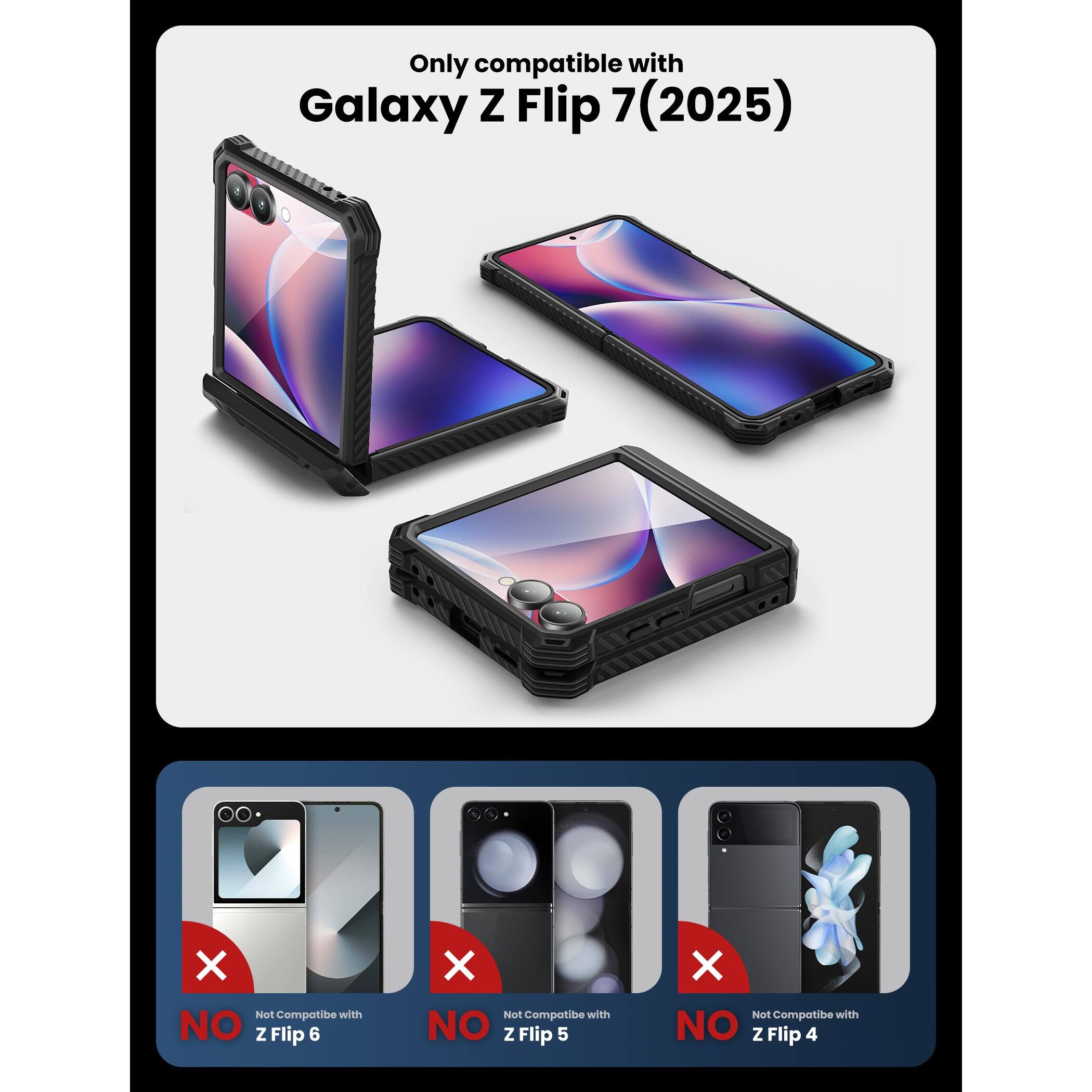 Only compatible with Galaxy Z Flip 7 (2025)

Not compatible with:
- Z Flip 6
- Z Flip 5
- Z Flip 4