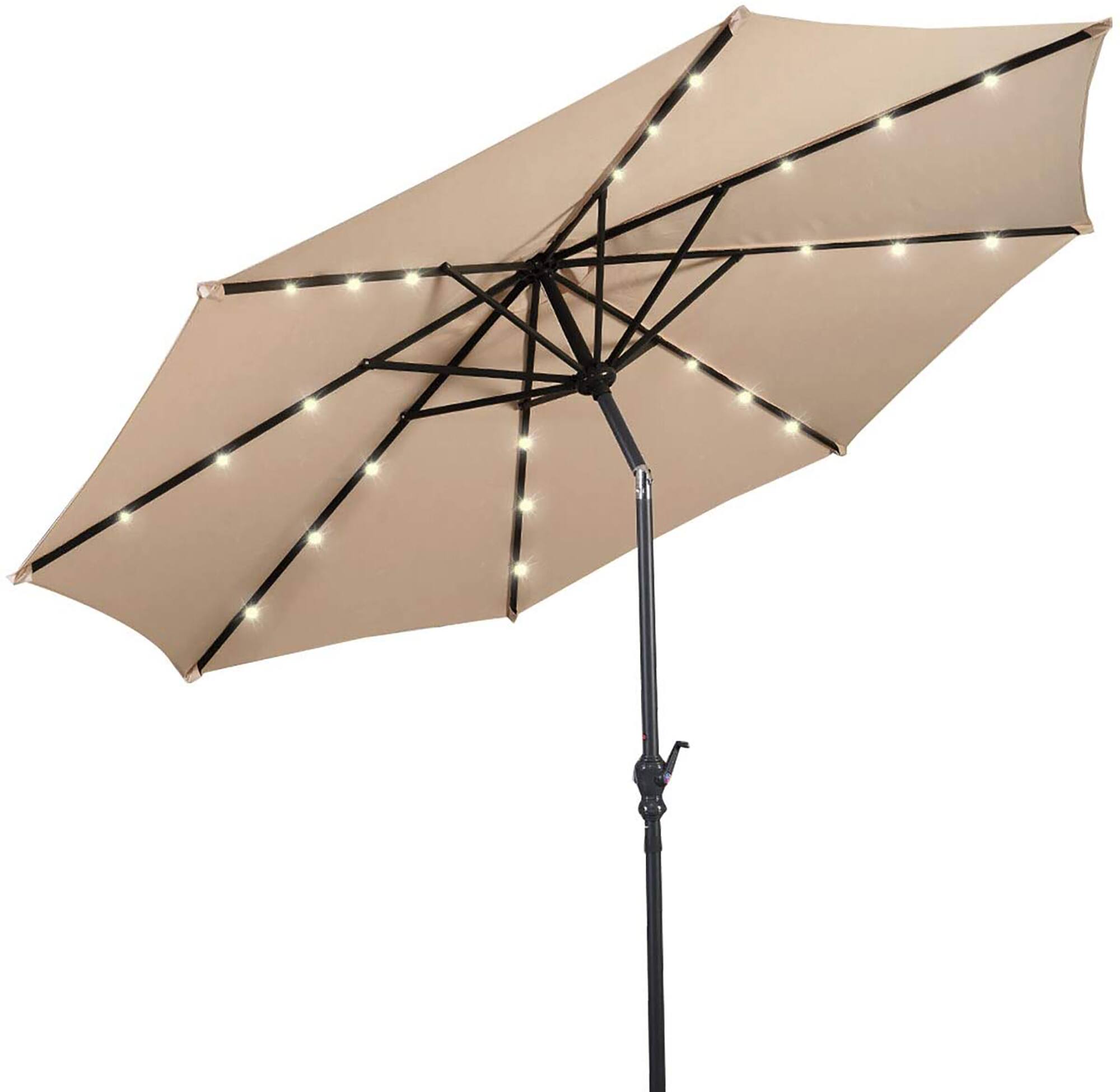 Alt View 8. Costway - Costway 10ft Solar Lights Patio Umbrella Outdoor W/ 50 LBS Movable Umbrella Stand - Beige.