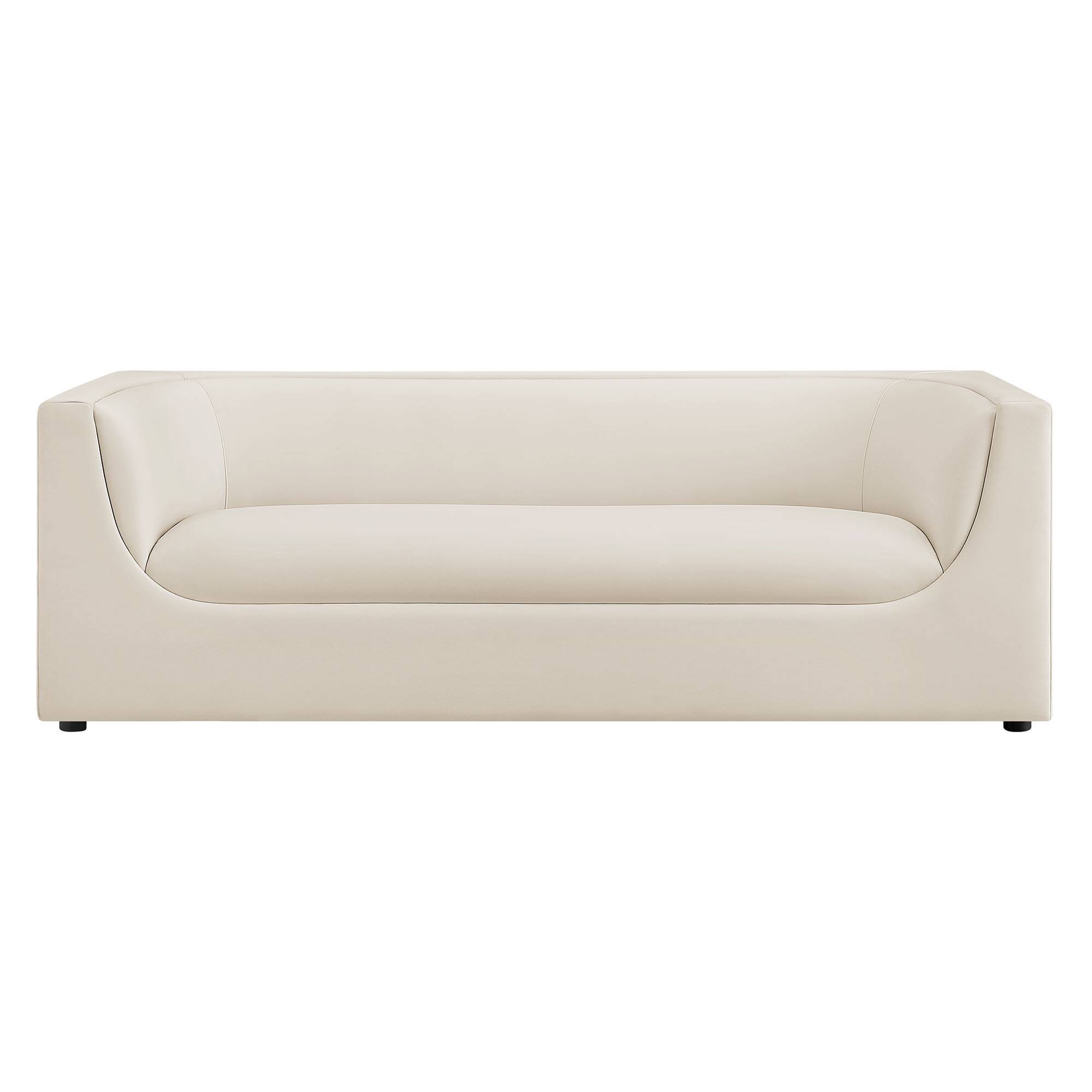 Alt View 5. Modway - Hilda 86" Curved Back Performance Velvet Sofa by Modway - Alabaster.
