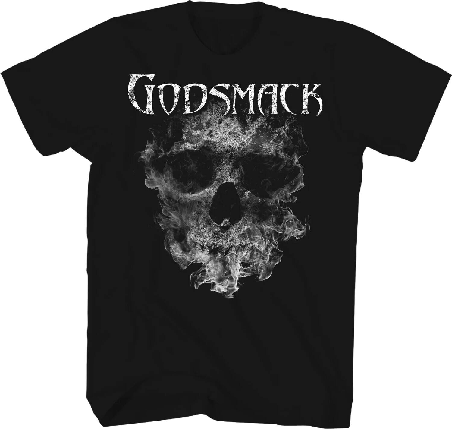 Front. PopMarket - Godsmack - Godsmack - Smoking Skull T-Shirt - Medium Black TS0100GDSA2   - APPAREL - Multicolor.