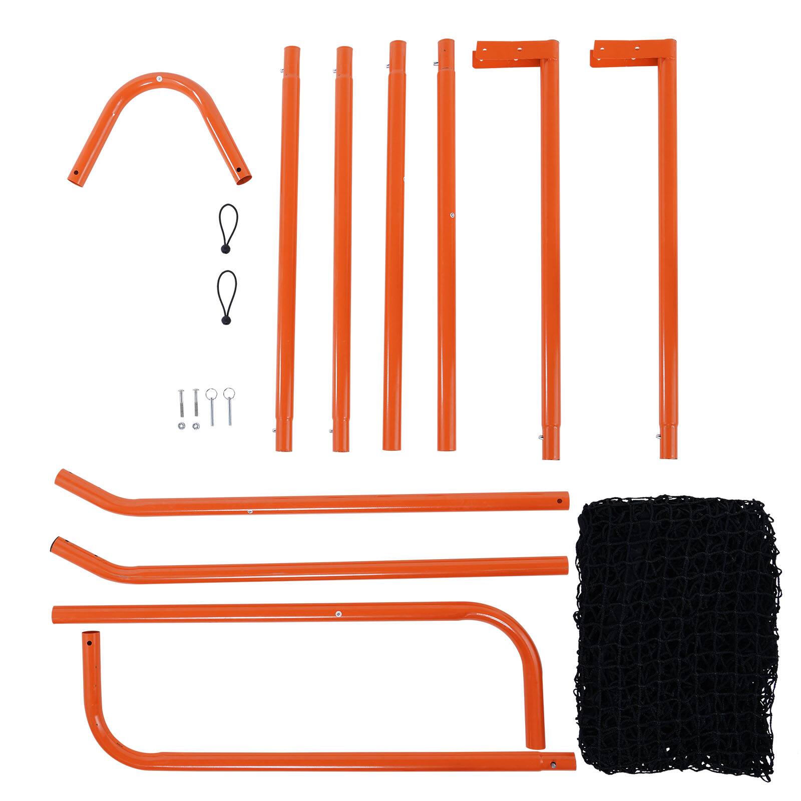 Alt View 5. VEVOR - Lacrosse Goal, 6' x 6' Lacrosse Net, Folding Portable Backyard Lacrosse Training Equipment, Steel Frame Training Net - Orange.