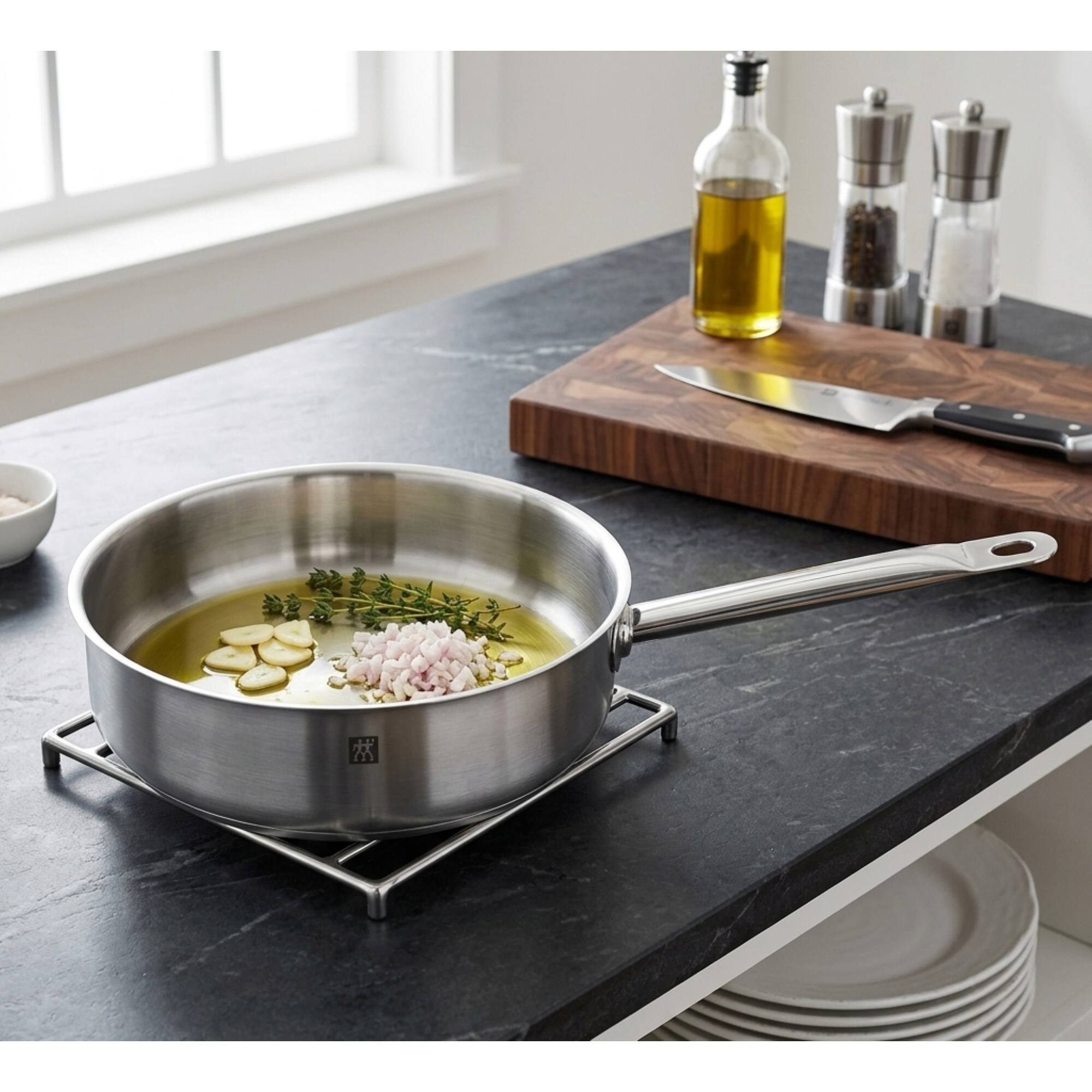 Alt View 2. ZWILLING - ZWILLING Commercial 9.5-qt Stainless Steel Saute Pan without the Lid - Stainless Steel.