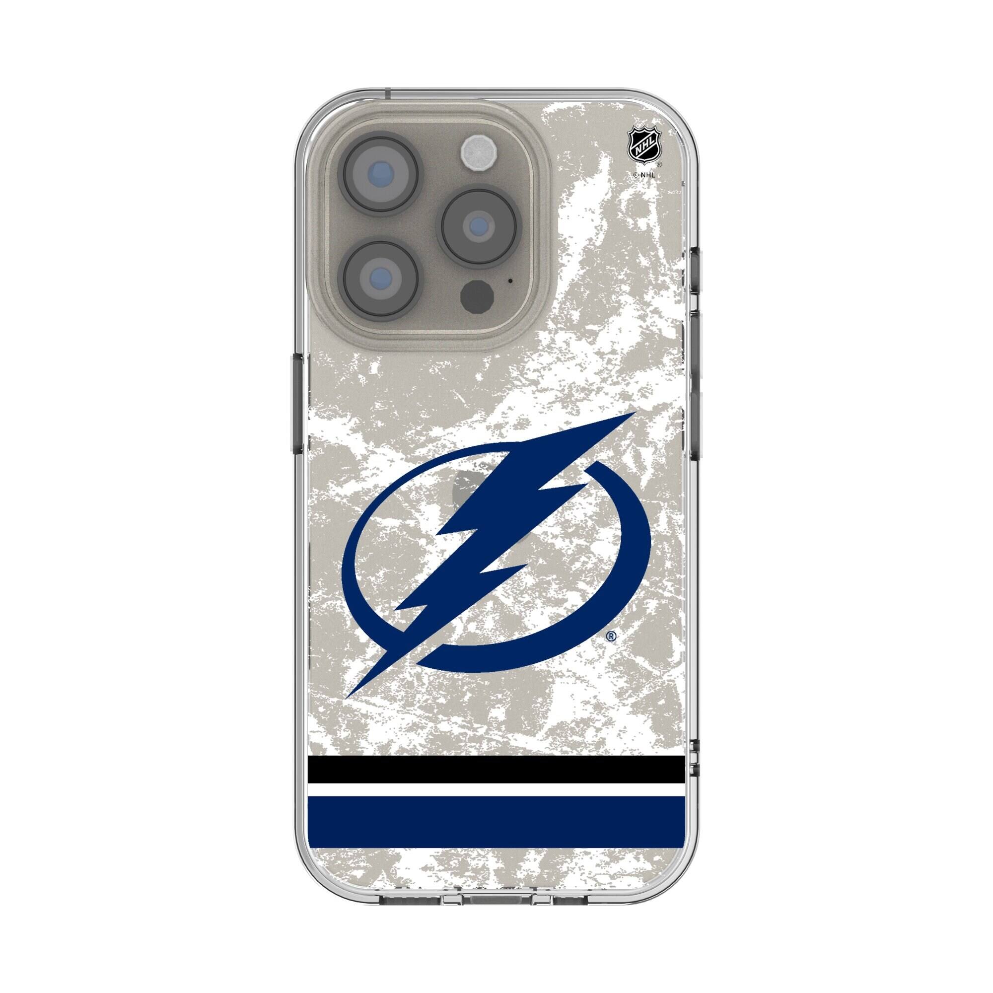 Front. Keyscaper - Tampa Bay Lightning iPhone Stripe Clear Ice Case - 12/12 Pro - Multicolor.