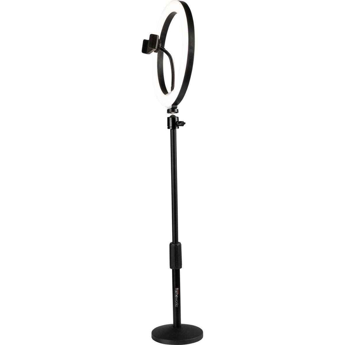 Alt View 4. Gator Cases - Gator Cases 10" LED Desktop Ring Light with Round Base Stand and Phone Clamp.