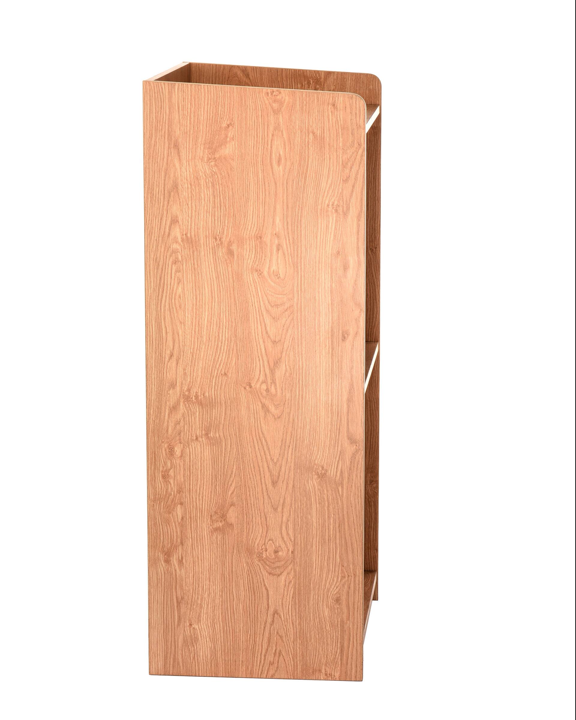 Left. AdirOffice - Podium Lectern, Wood Mobile Presentation Lectern Stand with Shelves - Medium Oak.