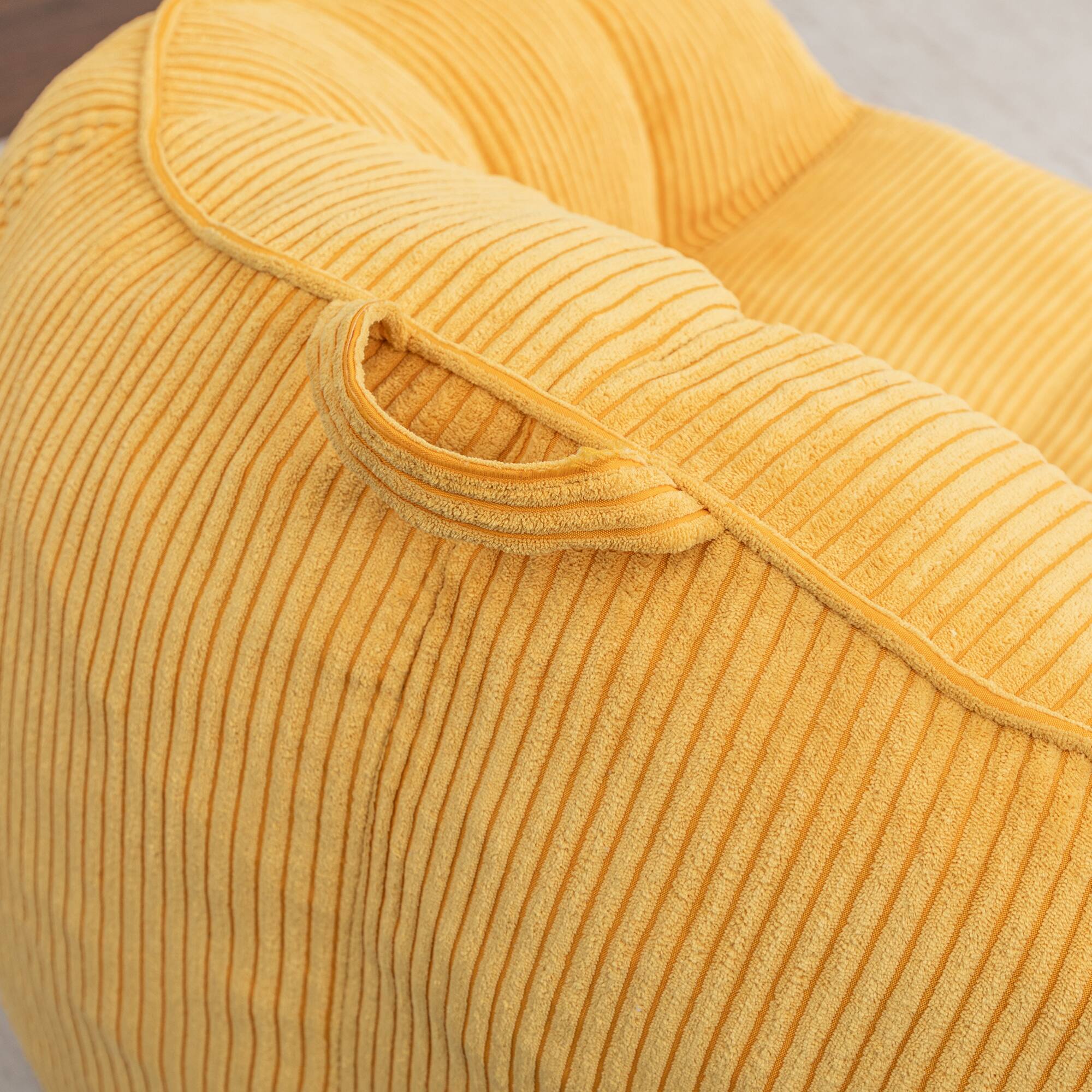 Alt View 9. GOODSILO - Large Corduroy Bean Bag Sofa Chair with Armrests for Living Room and Bedroom Comfort - Yellow.