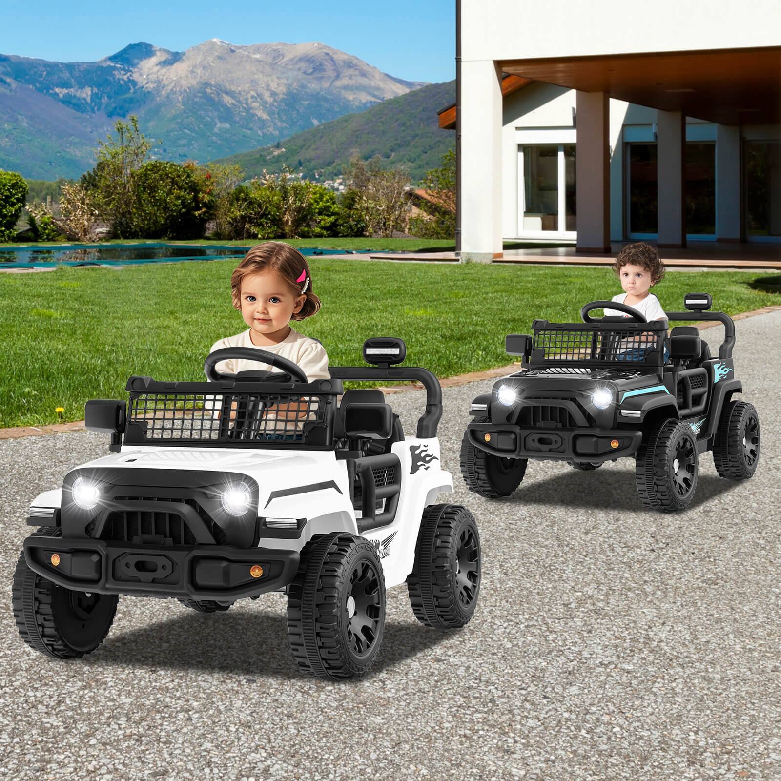 Alt View 1. Costway - Costway 12V Kids Ride on Truck Car Battery Powered Electric Vehicle with Remote Control - White.