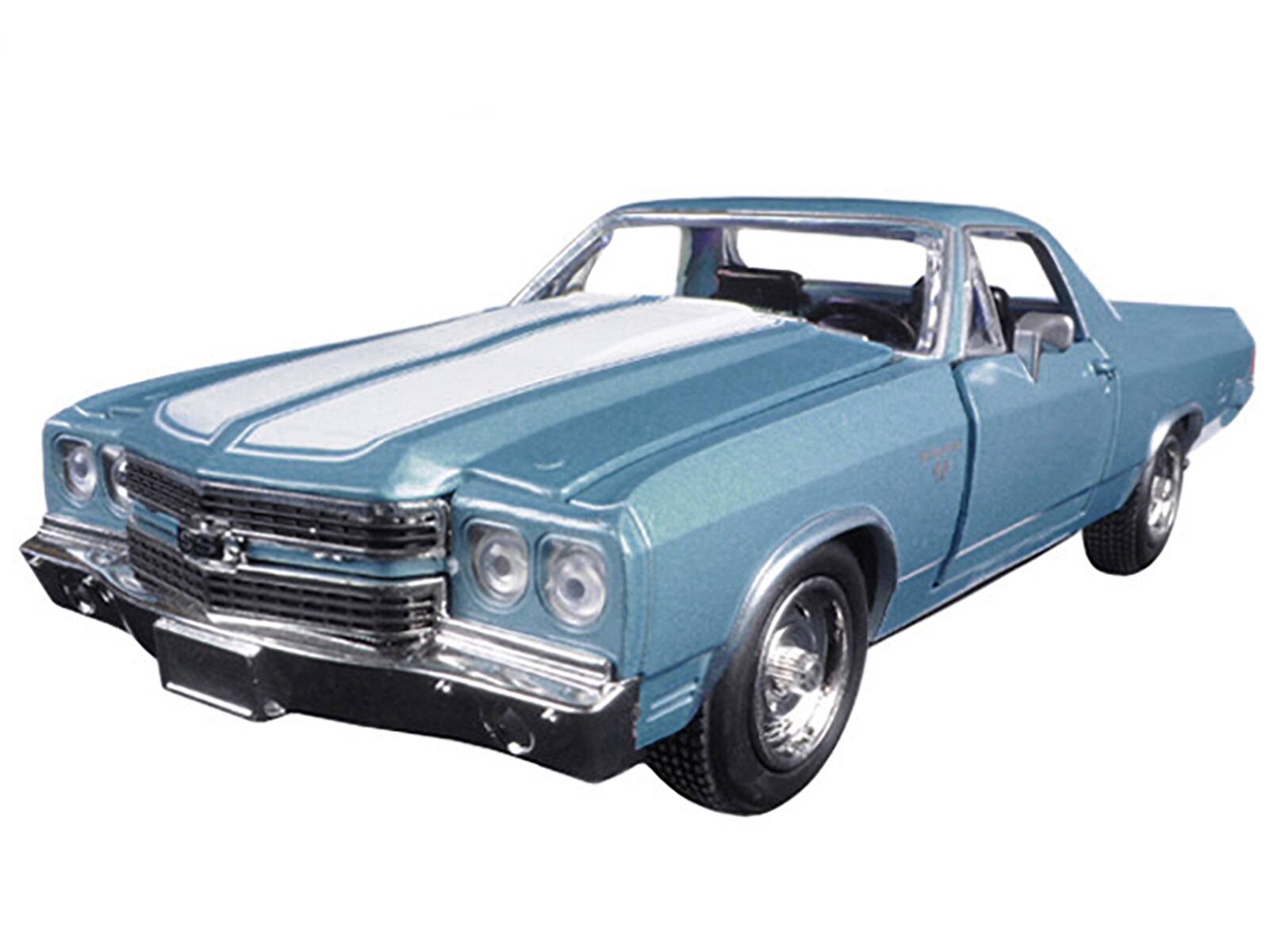 Alt View 1. New Ray - 1970 Chevrolet El Camino SS Blue 1/25 Diecast Model Car by New Ray.