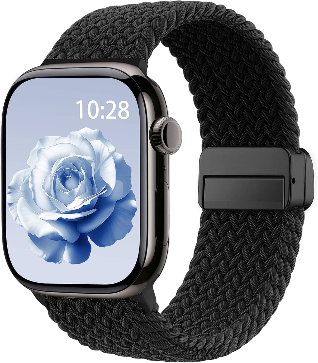 Core Tech - Braided Stretchy Magnetic Watch Band for Apple Watch 38/40/41/42mm - Black