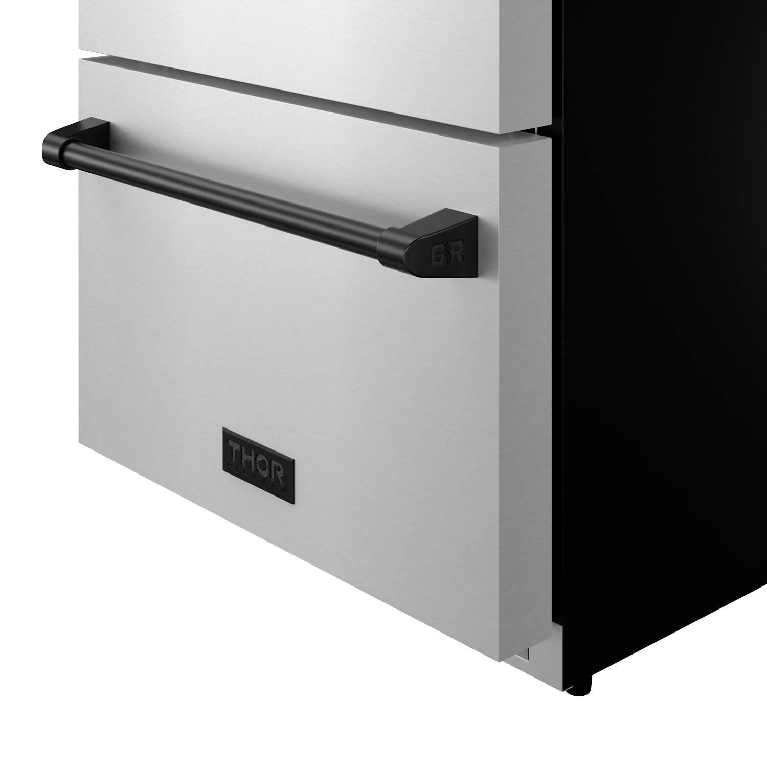Alt View 5. Thor Kitchen - Gordon Ramsay Series by Thor Kitchen 24 Inch Indoor Outdoor Refrigerator Drawers with Black Hardware - Stainless Steel.
