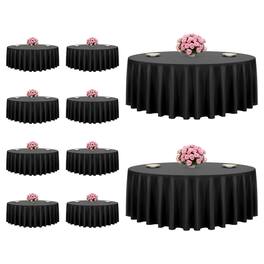 VEVOR - Round Tablecloths 10 Pack, 120 Inches in Diameter, Stain- & Wrinkle- Resistant, Machine Washable Table Clothes - Black